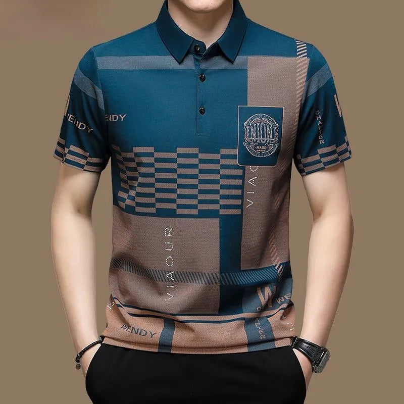 Chemise à manches courtes avec imprimé en soie glacée