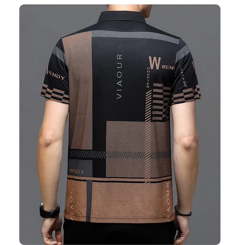 Chemise à manches courtes avec imprimé en soie glacée