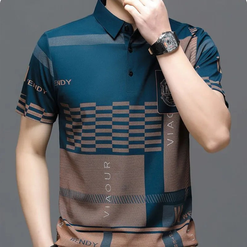 Chemise à manches courtes avec imprimé en soie glacée